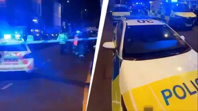 rammed into pedestrians 