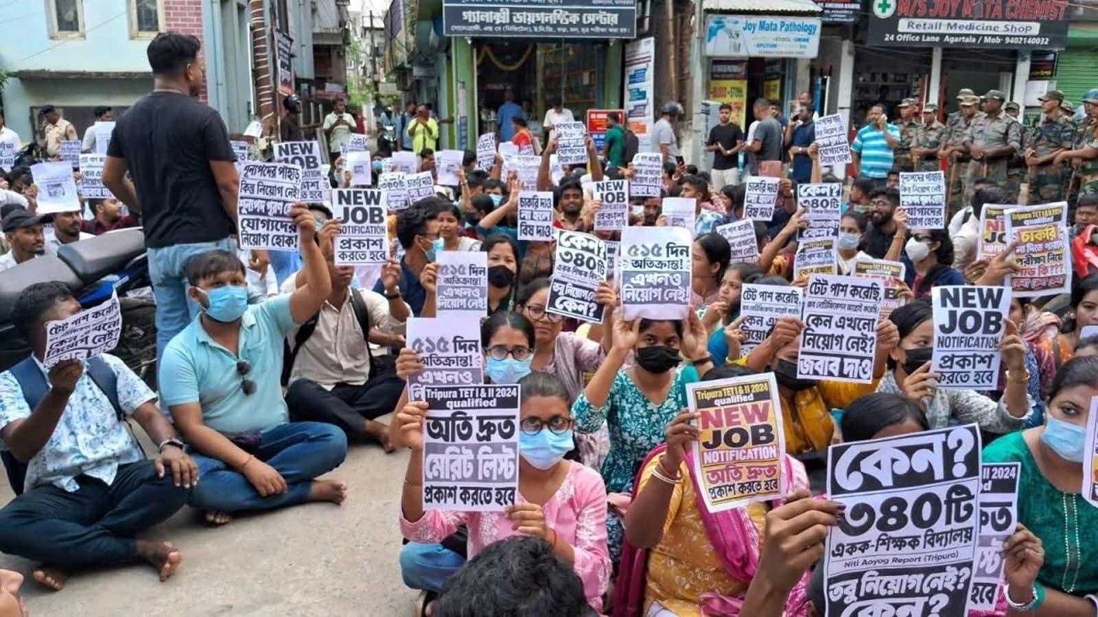 TET-qualified candidates protest in Agartala, demand jobs for 1,856 aspirants