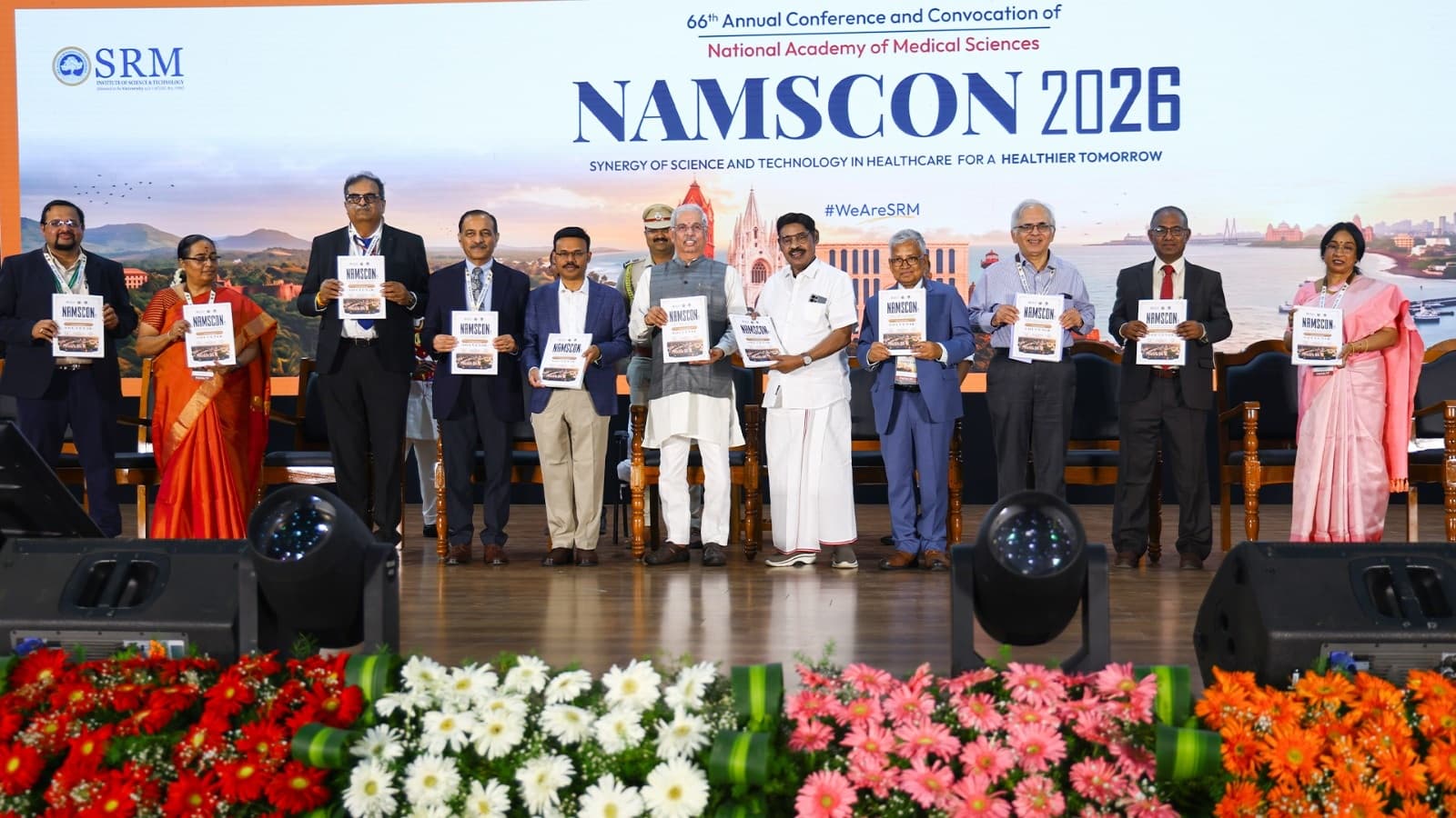 Governor Rajendra Vishwanath Arlekar at the NAMSCON 2026 inaugural ceremony at SRMIST, Chennai.