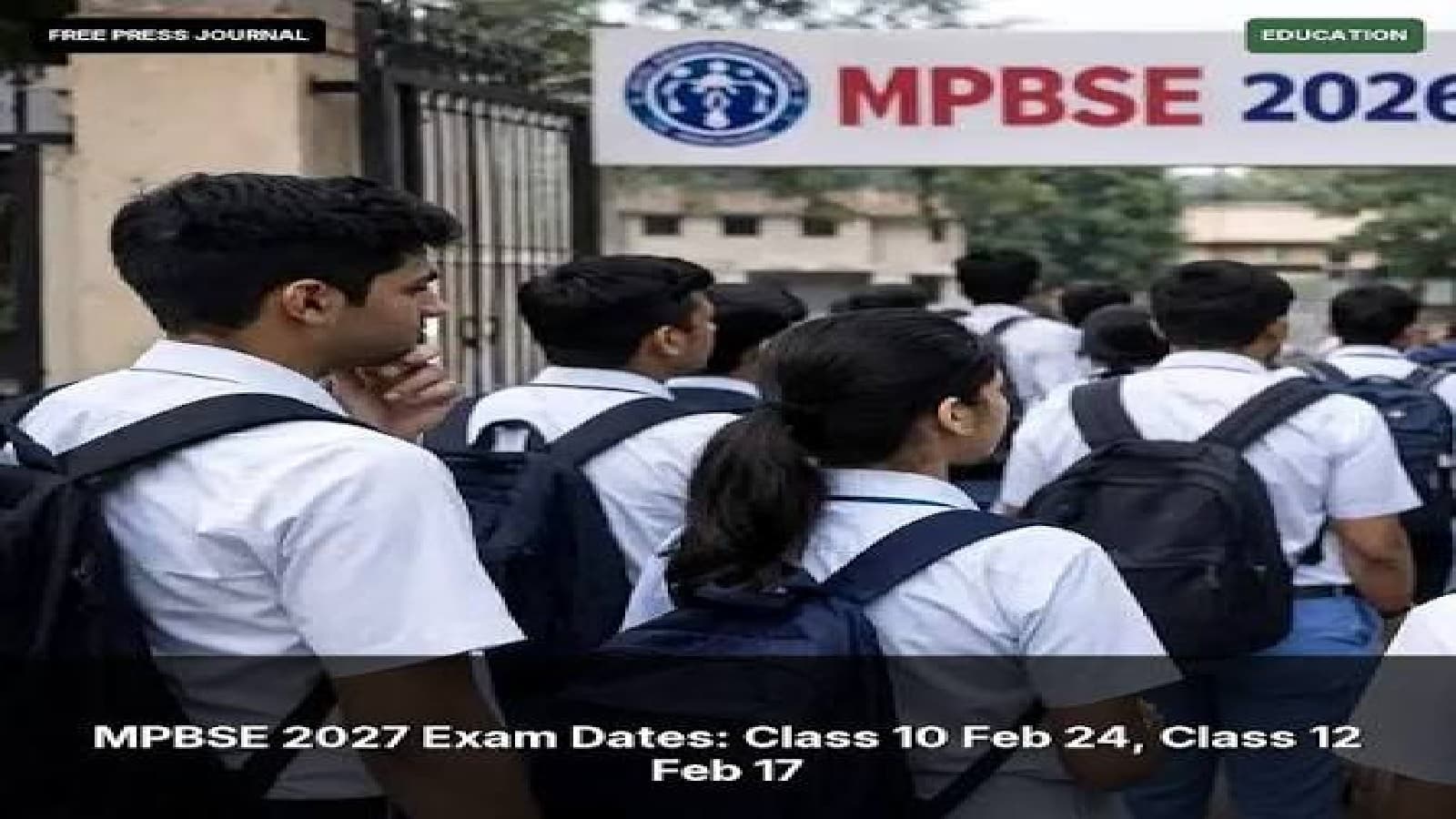 UP Board Time Table 2027 for Class 10 and Class 12 showing examination dates from February 5 to February 24.