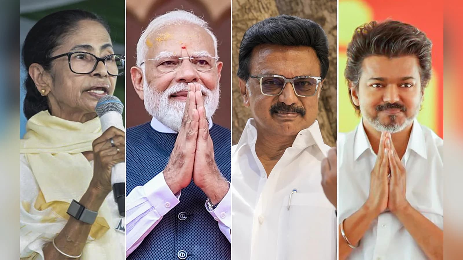 Election counting trends showing BJP gains in Bengal, Vijay surge in Tamil Nadu, and Congress lead in Kerala