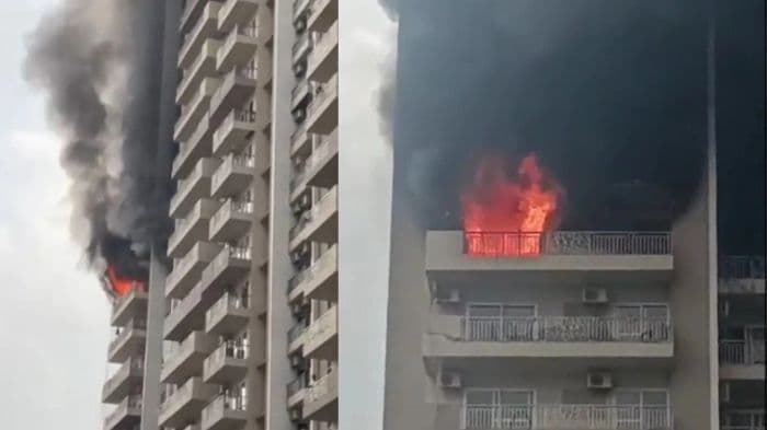 Noida high-rise fire engulfs two flats in, residents evacuated safely