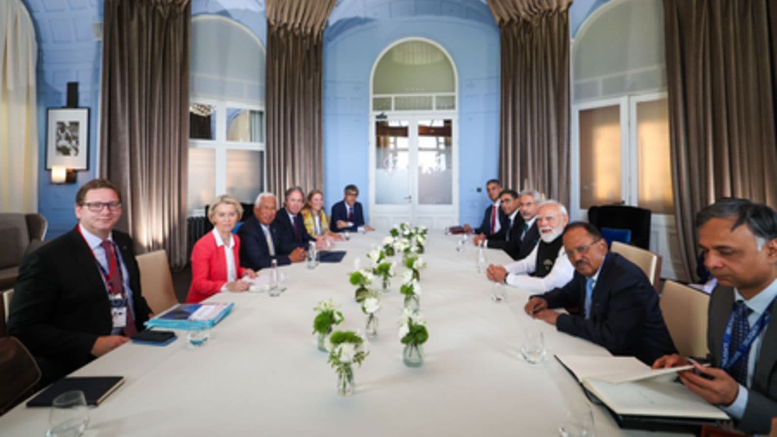 Prime Minister Narendra Modi and European Union leaders