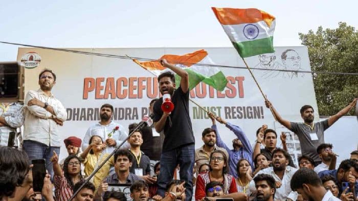 CJP protest enters second day as Dipke renews call for Dharmendra Pradhan's resignation