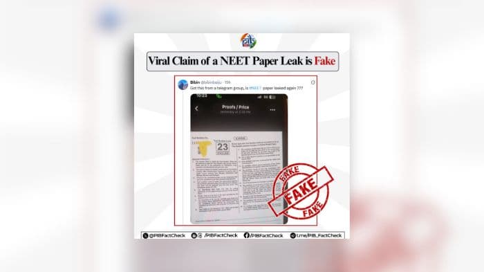 PIB Fact Check dismisses NEET-UG re-exam paper leak claims as fake