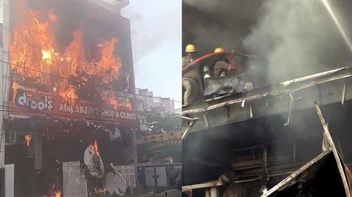 Massive fire at Lucknow coaching centre triggers panic; students jump from first floor during rescue