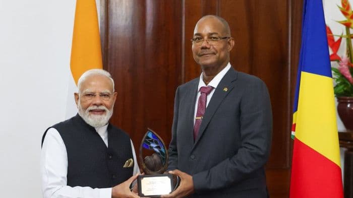 PM Modi receives Seychelles' highest environmental honour during state visit